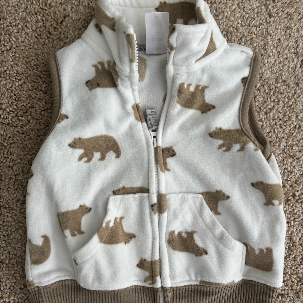 Carters Bear Print Fleece Vest